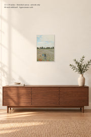 The Poppy Field near Argenteuil · 12 × 18 inches · Stretched canvas · artwork only · room mockup · approximate scale against 60-inch sideboard