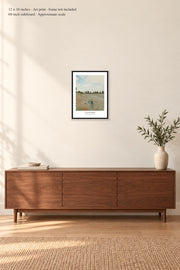 The Poppy Field near Argenteuil · 12 × 16 inches · Art print · frame not included · room mockup · approximate scale against 60-inch sideboard