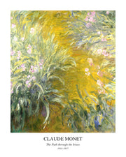 The Path through the Irises — Avenue Art portrait paper design with white border and artist, title and year