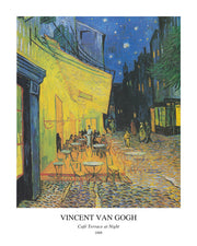 Café Terrace at Night — Avenue Art portrait paper design with white border and artist, title and year