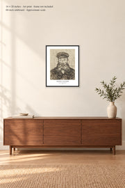 Portrait of Joseph Roulin · 16 × 20 inches · Art print · frame not included · room mockup · approximate scale against 60-inch sideboard