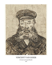 Portrait of Joseph Roulin — Avenue Art portrait paper design with white border and artist, title and year