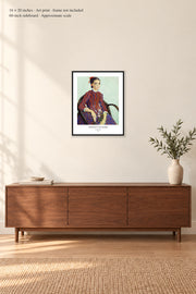 La Mousmé · 16 × 20 inches · Art print · frame not included · room mockup · approximate scale against 60-inch sideboard
