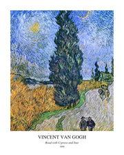 Road with Cypress and Star — Avenue Art portrait paper design with white border and artist, title and year