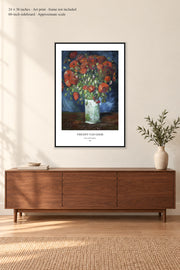 Vase with Poppies · 24 × 36 inches · Art print · frame not included · room mockup · approximate scale against 60-inch sideboard