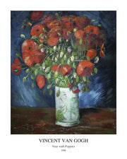 Vase with Poppies — Avenue Art portrait paper design with white border and artist, title and year