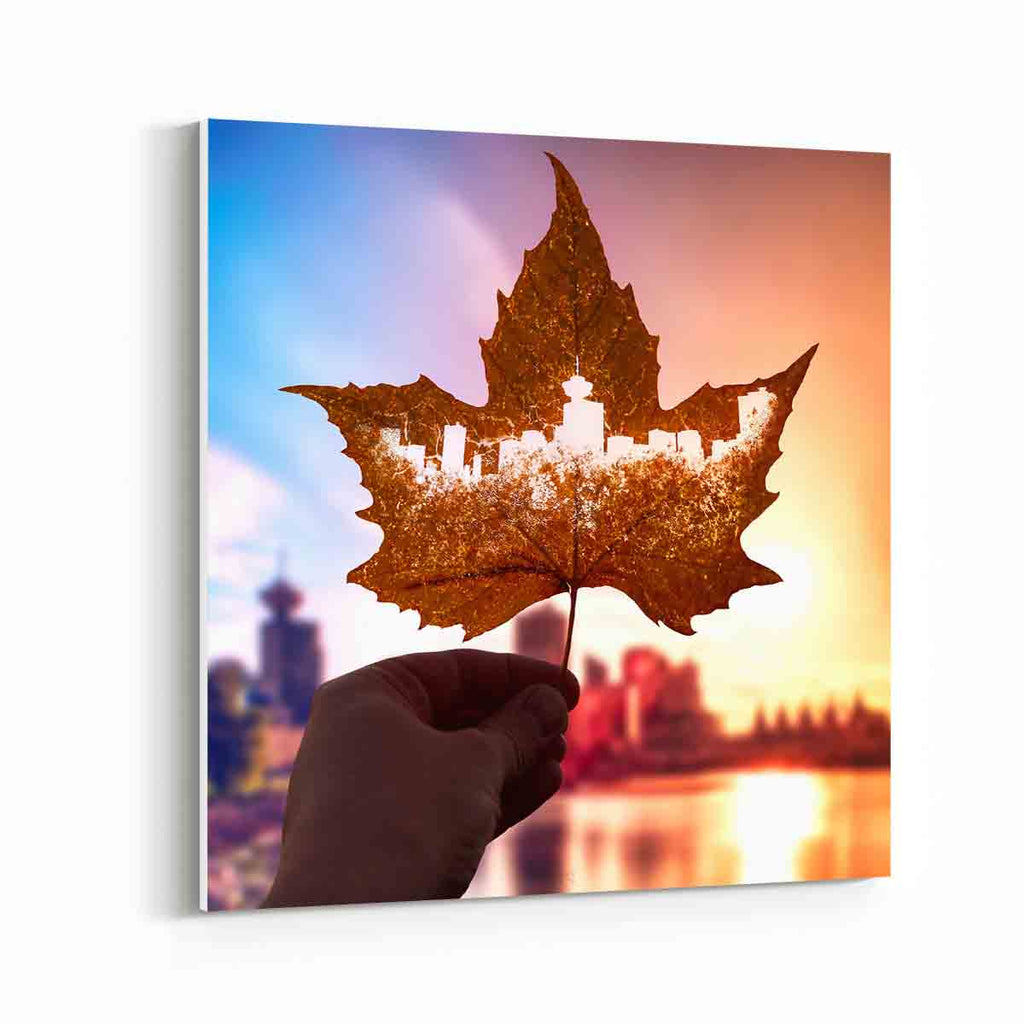 Vancity Leaf Two Toned Square