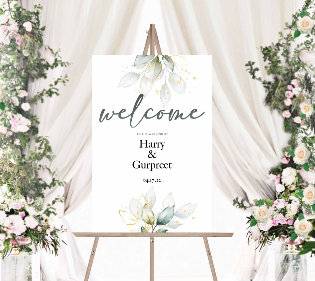 Welcome Sign - Green Floral